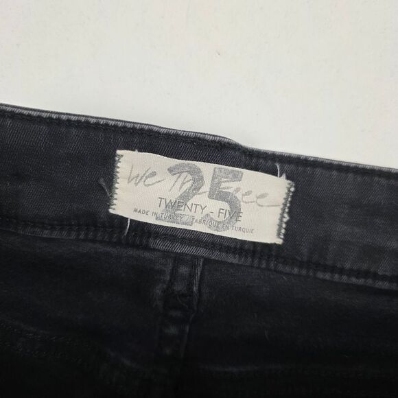 We The Free People Sabrina Super Skinny Black Distressed Jeans Womens 25 - Picture 6 of 14